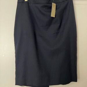 NWT JCREW WOMENS NAVY PINSTRIPE SUPER 120s SUITING SKIRT SZ4